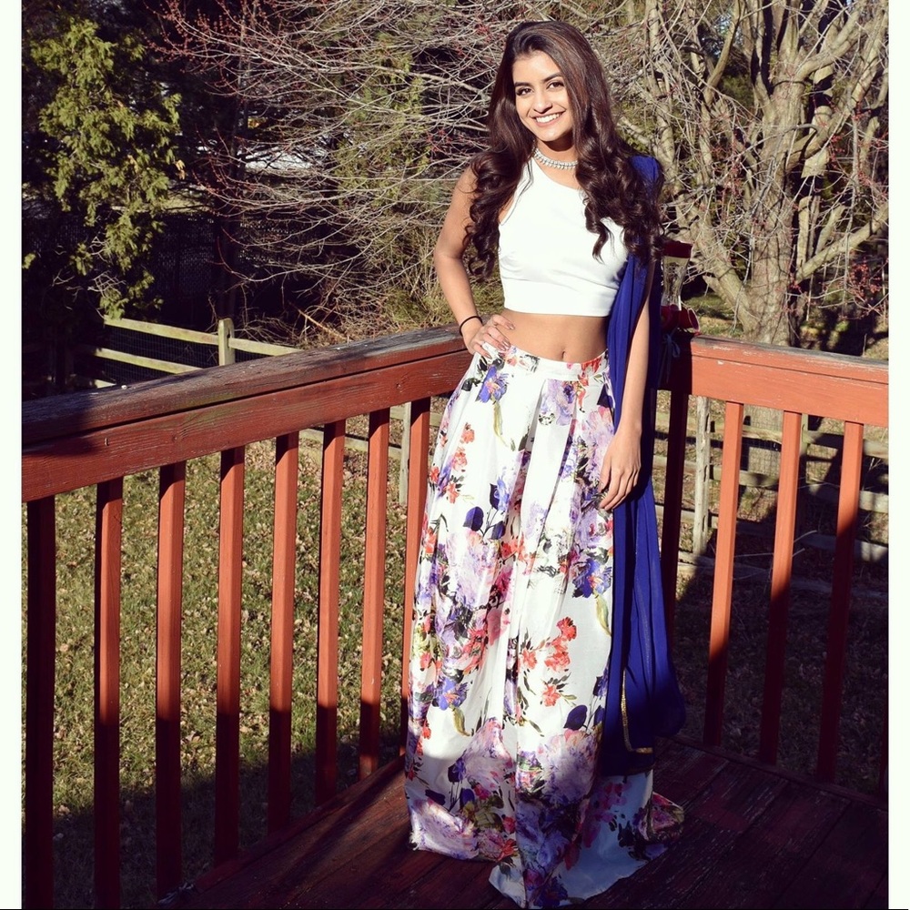 Floral Silk Two Piece